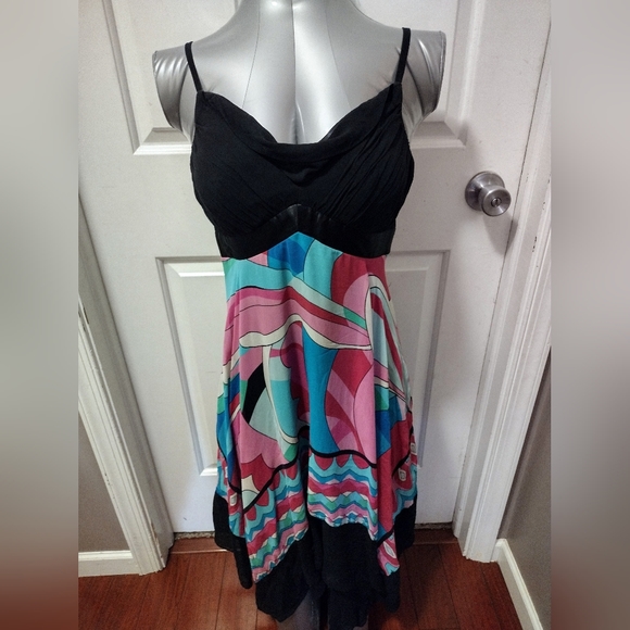 Sangria CUTE  Colorful Flow Dress Sz 8 - Picture 2 of 7